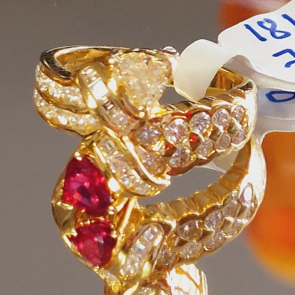 Authentic ruby and diamond ring
